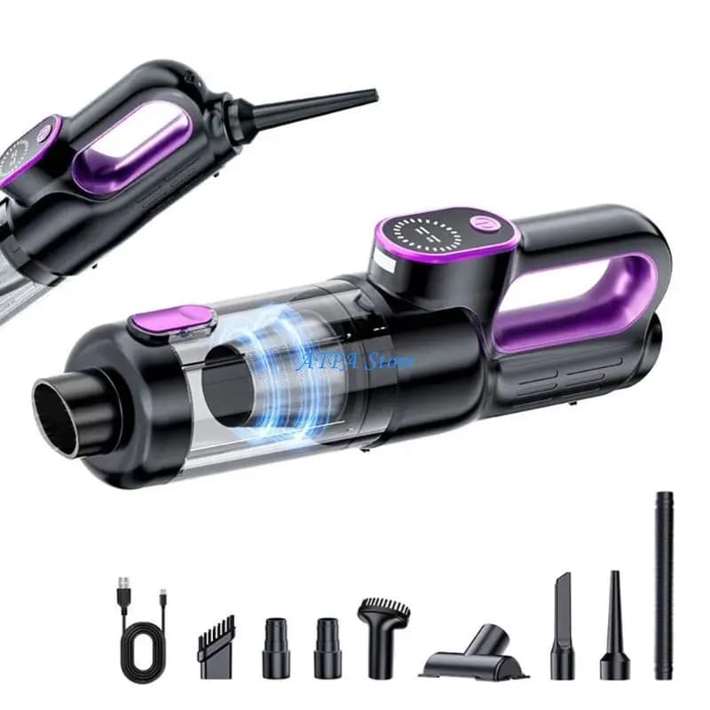 U13C Lightweight Cordless Car Vacuum with 9 Attachments 19000PA Suction Power Easy to Use for Auto Seats Pet Hair Cleaning