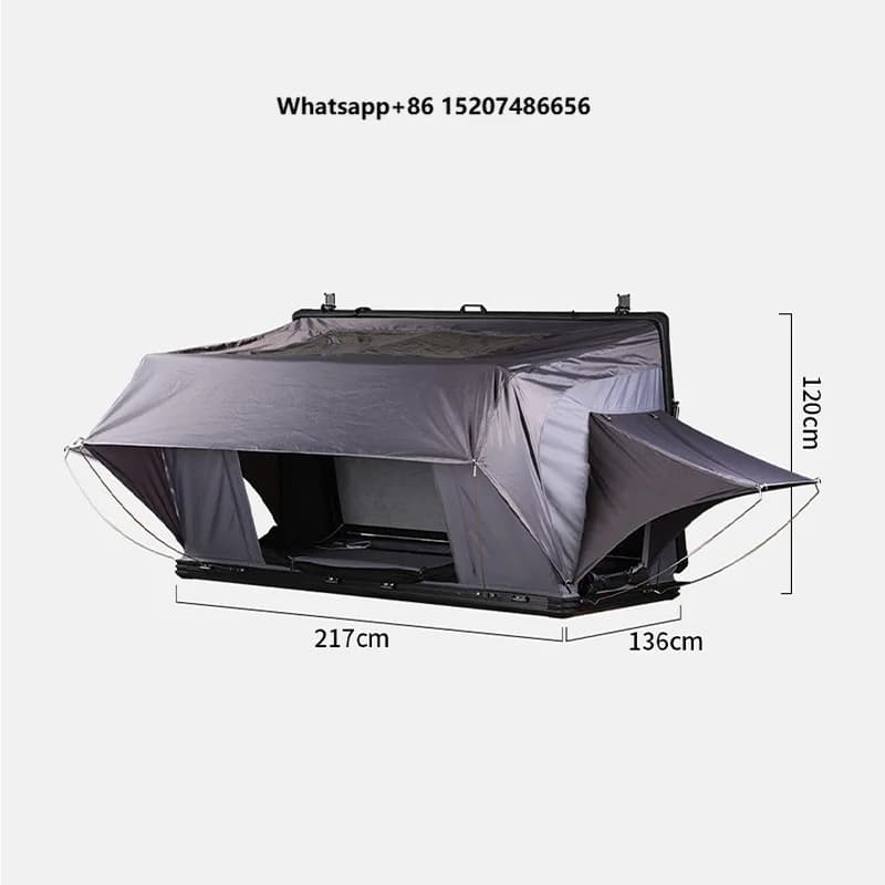 Hard Shell Aluminum Alloy Automatic Car Roof Rack Foldable Side Flip Storage Box Waterproof SUV Sedan Easy Installation Road