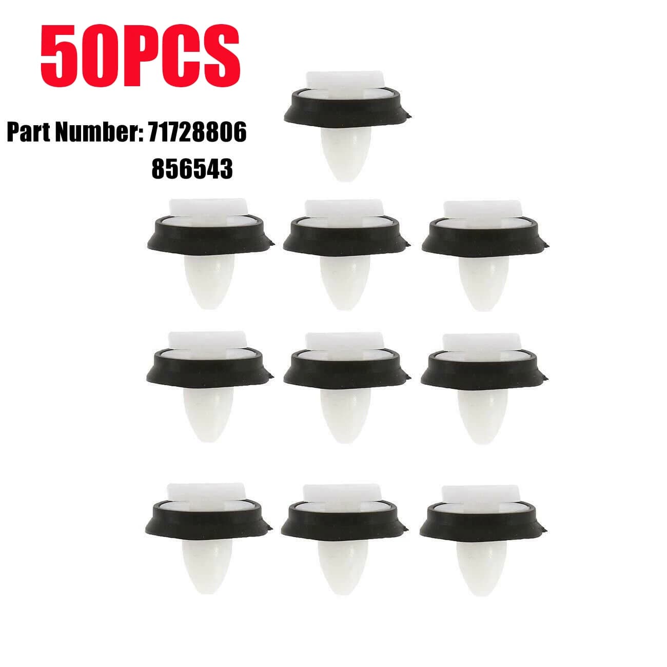 50pcs Body Side Rubbing Strips For Door Trim Clips For Fiat Door Trims Adaptation Model 8565.43 Rubbing Strip Fixing Accessories