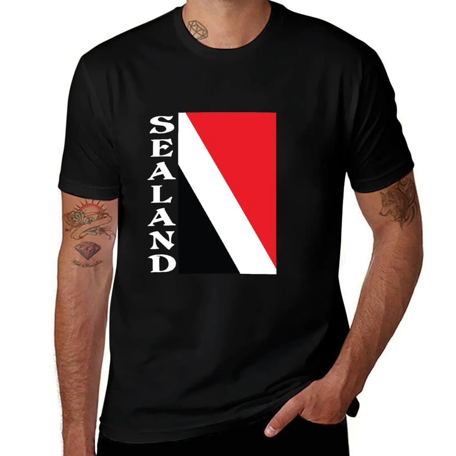 Principality Of Sealand Flag T-Shirt t shirts for man graphic vintage cotton t shirt man T-Shirt