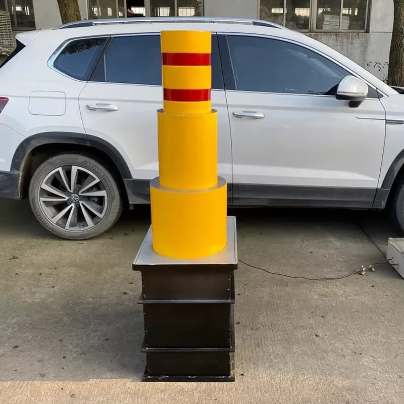 Electric Retractable Bollard | Stainless Steel Automatic Rising Security Barrier | Remote Control Road for Parking