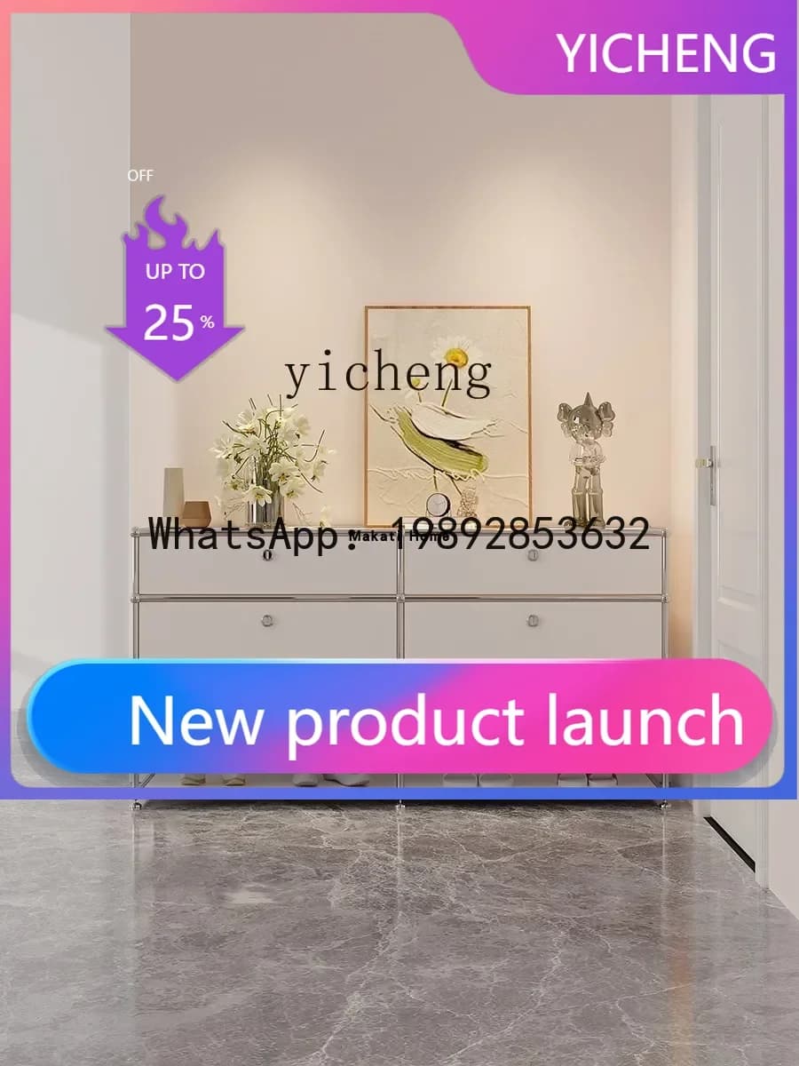 LYY module cabinet high-end stainless steel shoe cabinet living room ins wind locker