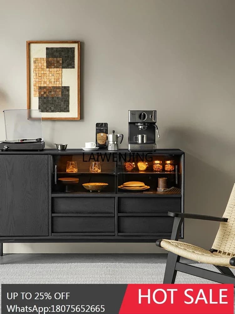CF solid wood black locker modern simple home living room storage cabinet