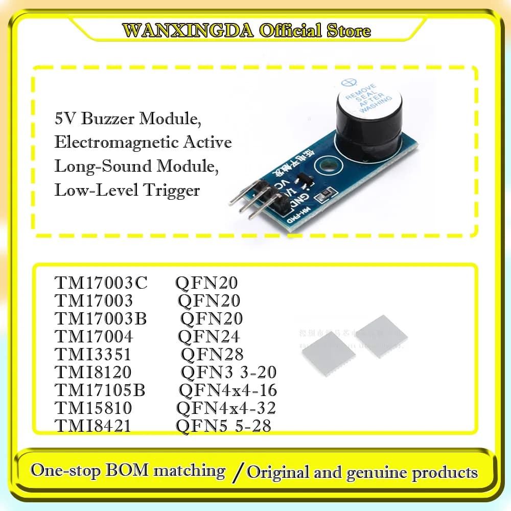TMI7003C 7004 3351 8120 7105B 5810 8421 5V Buzzer Module, Electromagnetic Active Long-Sound Module, Low-Level Trigger