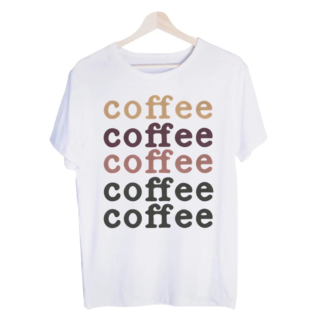 Men's Coffee Typography Print Graphic Tee, Short Sleeve Crew Neck Shirt for Casual Daily Wear
