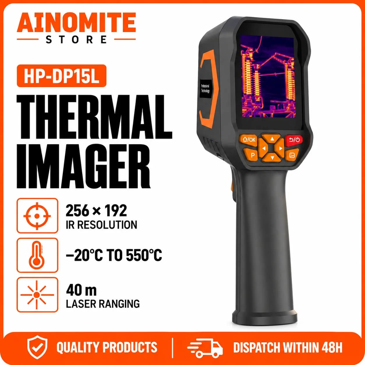Thermal Camera Water/Air Leak Detector Imager, AIOMEST Infrared Imaging Gun W/ 512x384 TISR Resolution, PC 2D/3D Analysis