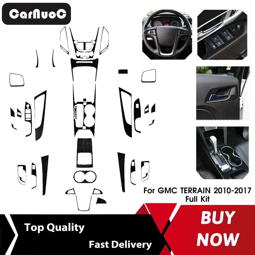 For GMC Terrain 2010-2017 New Carbon Fiber Car Stickers Interior Trim Decorative Accessories