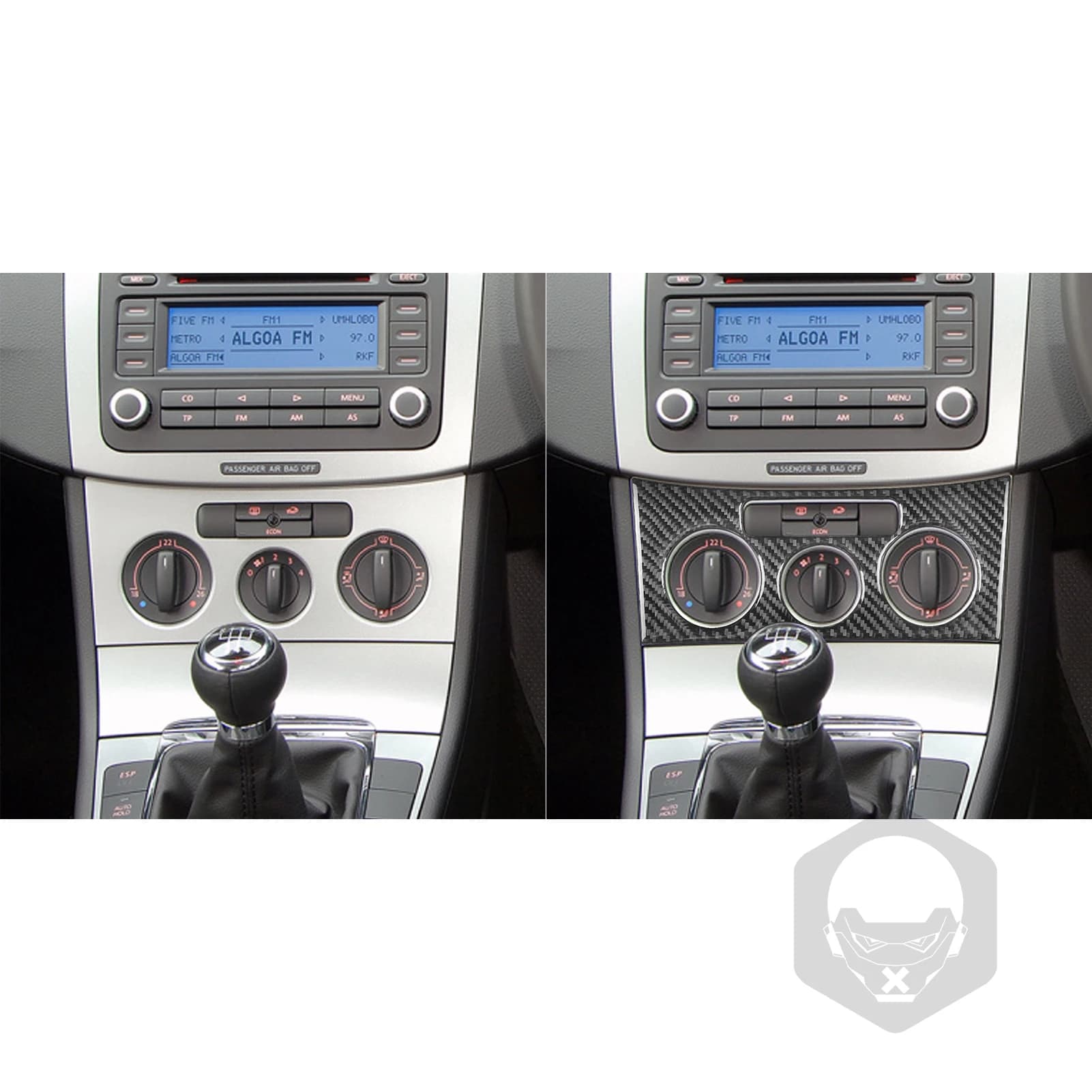 For Volkswagen Passat B6 2006-2011 Car Accessories Carbon Fiber Air Conditioning AC Control Panel Trim Cover Interior Sticker