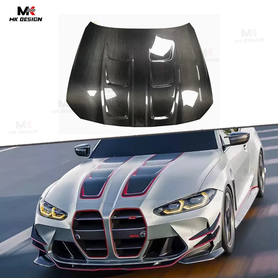 Dry Carbon Fiber CFA Style Front Engine Bonnet Hood for BMW M3 G80 G81 M4 G82 G83 2021-2025 Front Hood Replacment Auto Parts