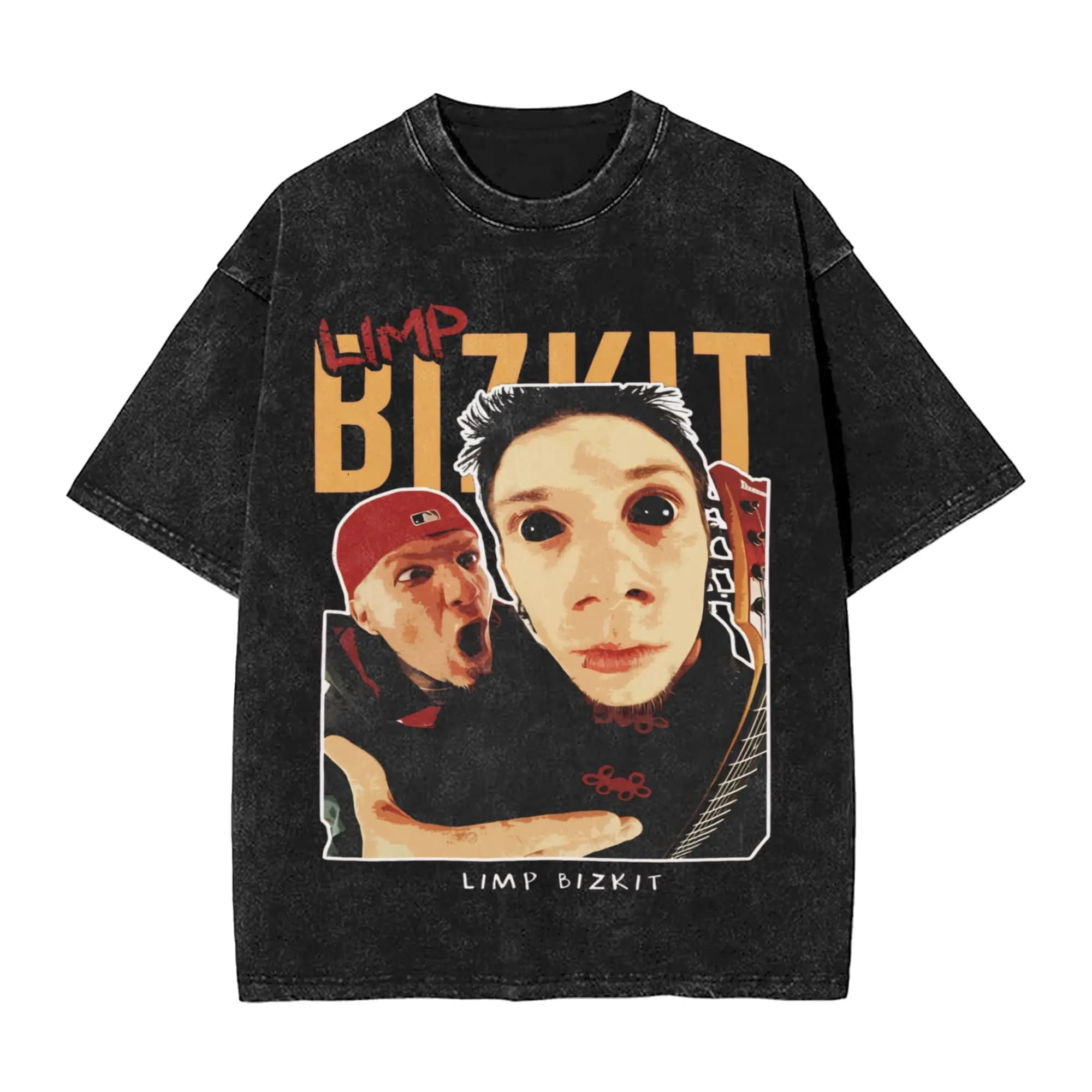 Streetwear Washed T Shirt Limp Bizkit  Cotton T-Shirts  Hip Hop Tshirt for Men Beach Y2K Basic Pattern Tees