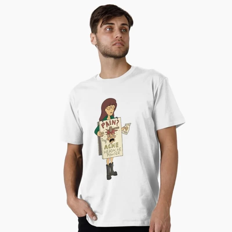 Retro Sick sad world Daria tv show Gift t shirt 90s Nostalgia cartoon printed Graphic Clothes Y2K clothing 0331 Large size Tops