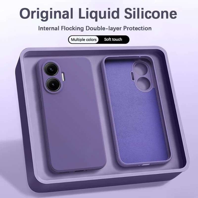 Original Phone Case for Redmi Turbo 4 Pro Turbo4 4Pro 5G Lens Protection Soft Liquid Silicone Internal Flocking Back Cover Funda