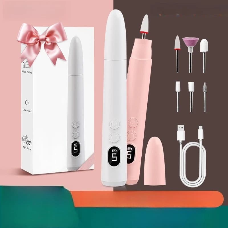 Portable Electric Nail Drill, Manicure Polishing Tool for Nail Removal, Shaping & Cuticle Care
