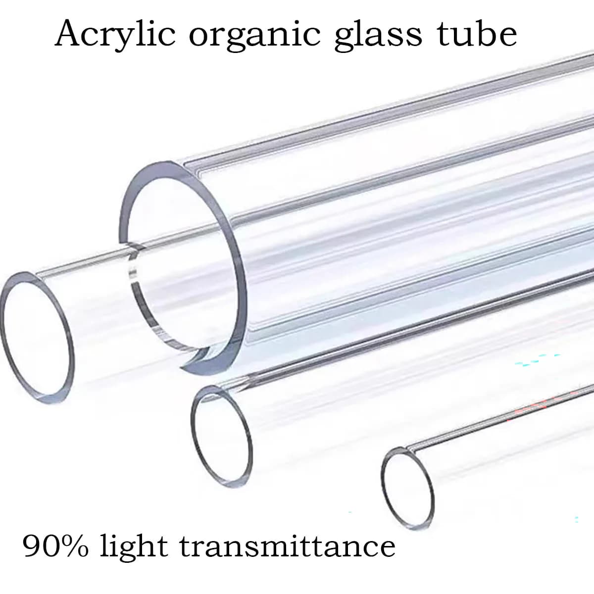 Clear Acrylic Round Tube, PMMA Organic Glass Hollow Hard Pipe, Aquarium Cylinder Water Pipe Custom Cut