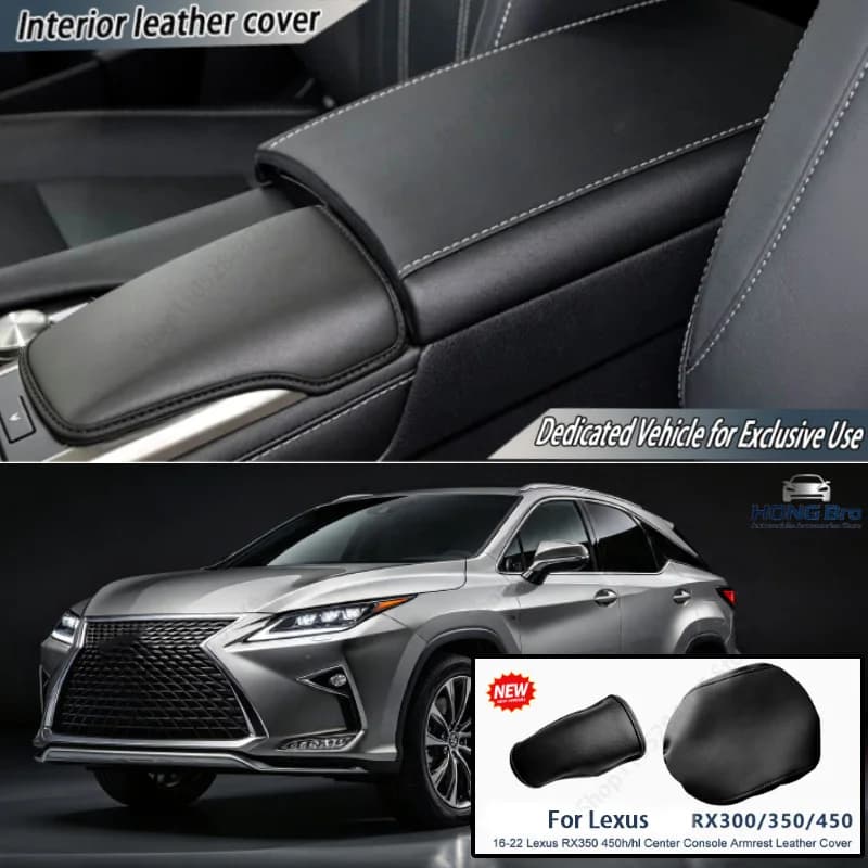 Suitable for 16-22 Lexus RX350 RX450hl Armrest Box Leather Cover Small Armrest Protective Cover Without Disassembly