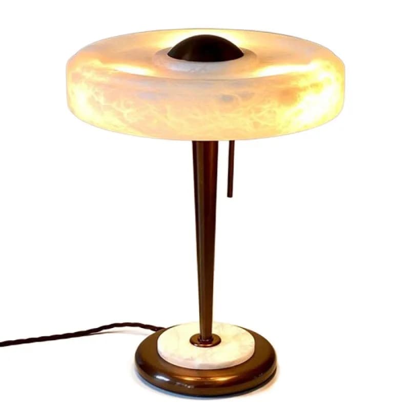 Retro postmodern Spanish marble table lamp, restaurant sales office bedside lamp, decorative new Chinese study lamp