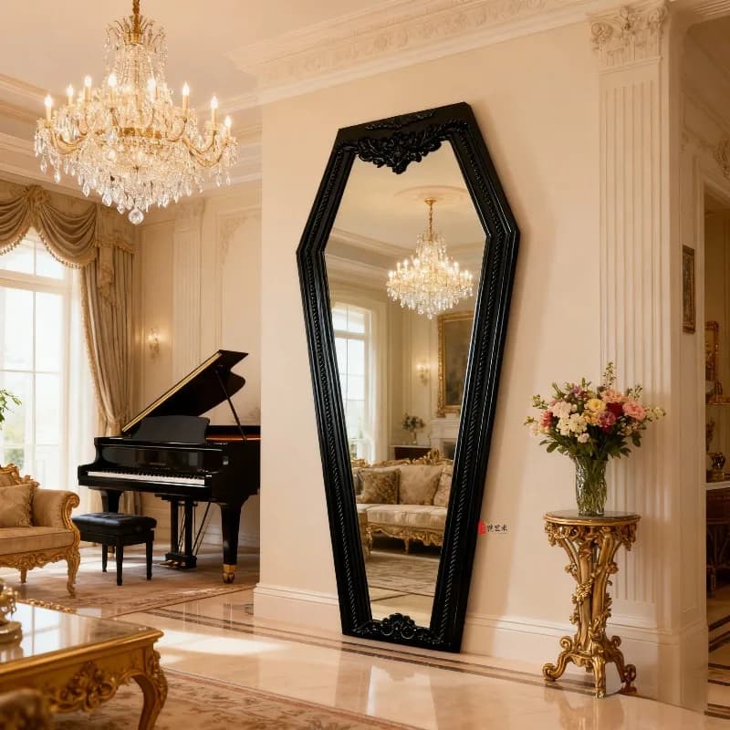 Hanging Luxury Decorative Mirrors Aesthetic Big Black Frame Mirrors Full Body Design Modern Espejos Decorativos Home Decorations