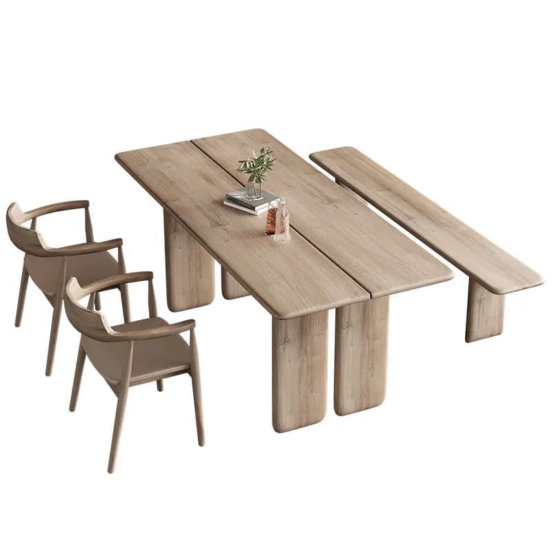 YJQ Nordic log style dining table retro simple dining table creative Italian minimalist table and chair combination