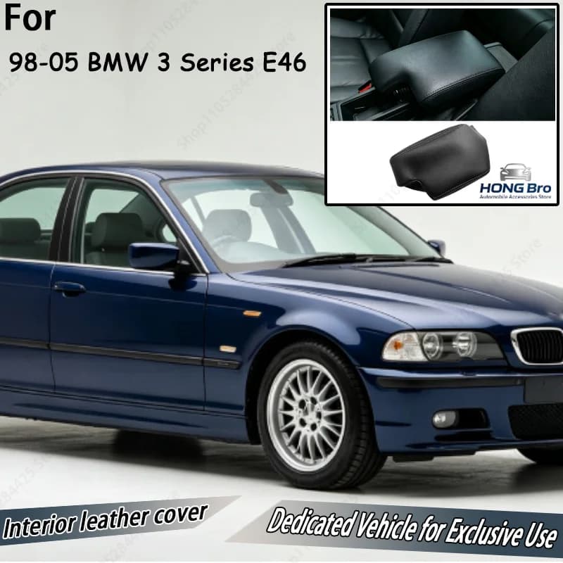 Suitable for 98-05 BMW 3 Series E46 Center Armrest Box Leather Cover Armrest Box Upper Cover Protective Cover Replacement