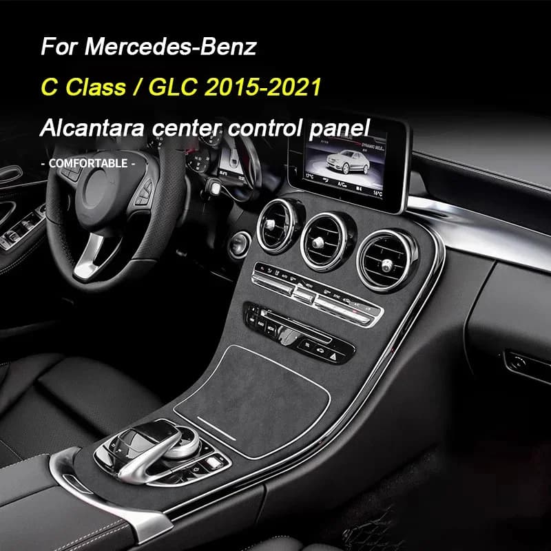 Suitable for Mercedes Benz C-Class W205 GLC X253 2015-2022 Suede Car Center Shift Panel Decorative Cover Accessories