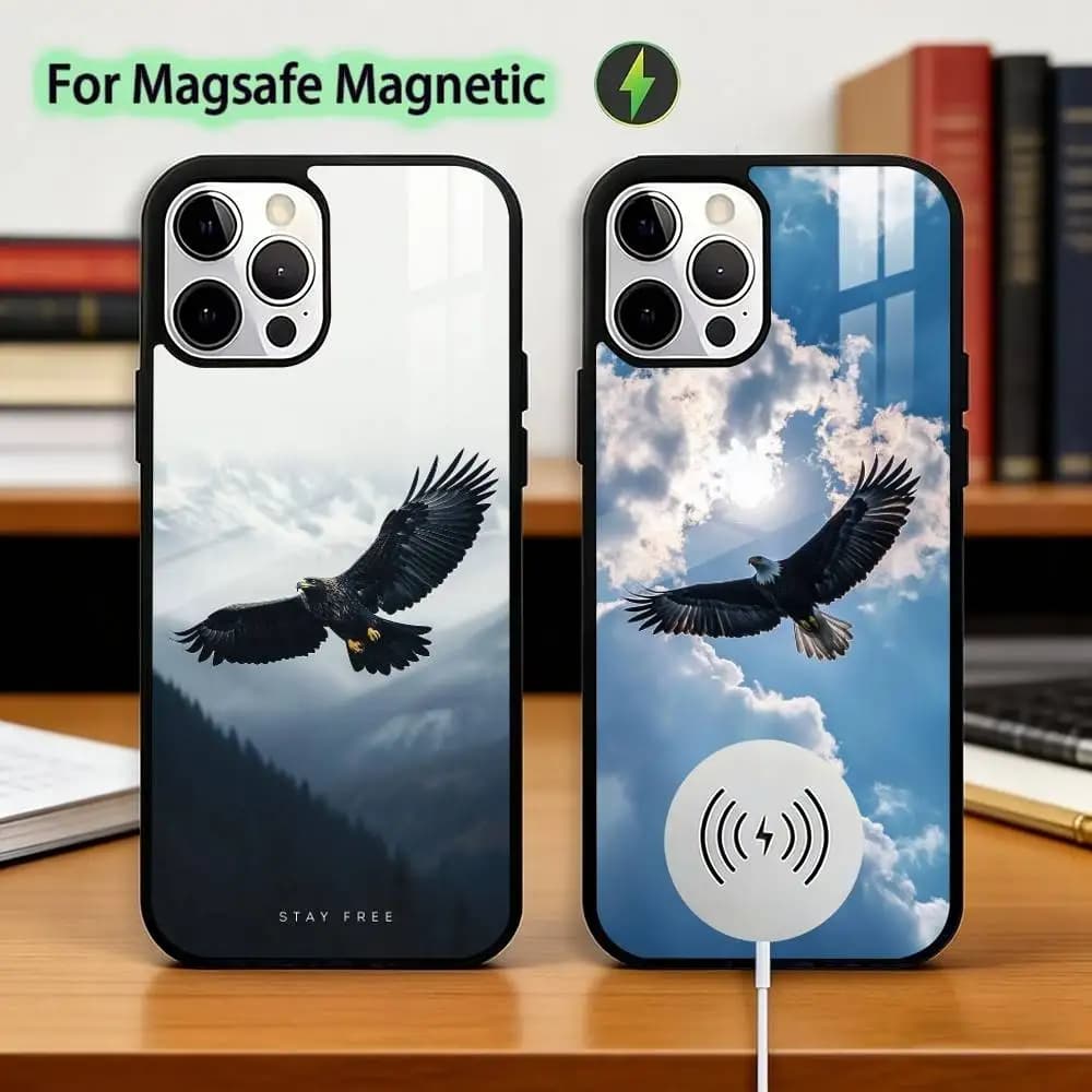 Eagle Cool A-Animal Phone Case For iPhone17,16,15,14,13,12,11 Plus,Pro Magnetic with Magsafe Wireless Charging