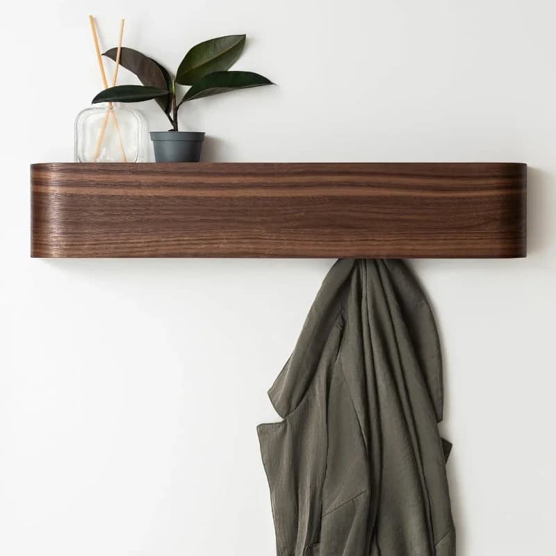 Walnut Wood Wall Coat Rack Modern Minimalist Aesthetic Clothes Hanger Entrance Hall Elegant Clothes Racks Living Room Furniture