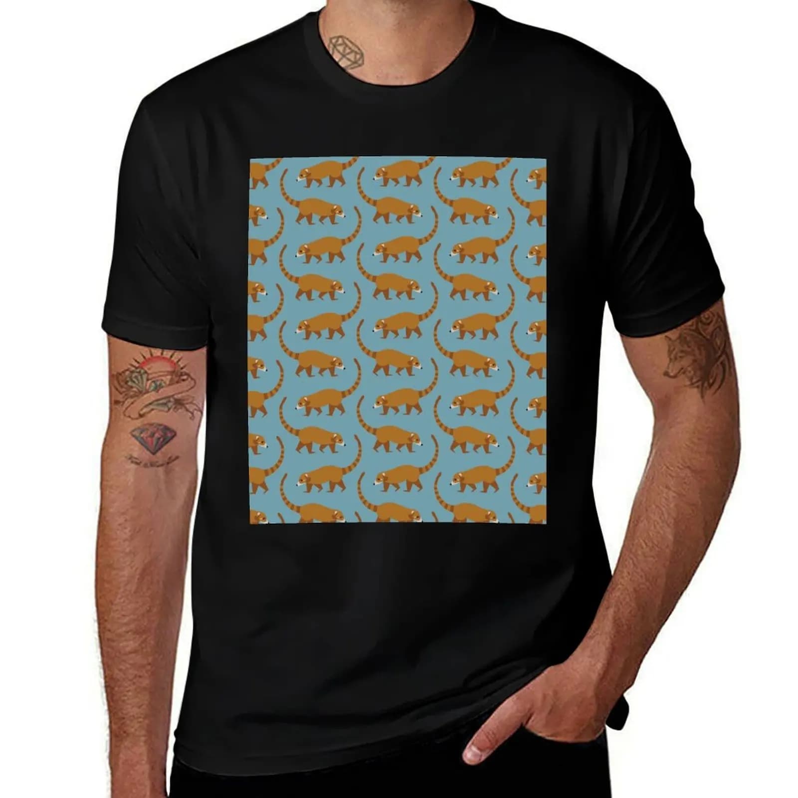 Coati Pattern T-Shirt Summer Holiday T-Shirt