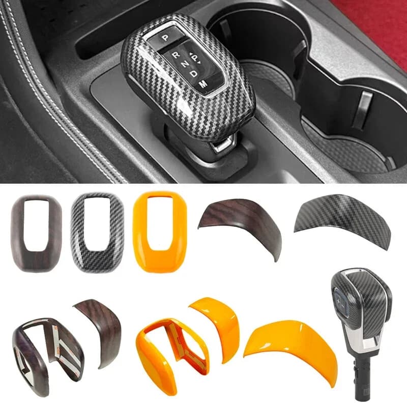 ABS Carbon Fiber Car Gears Shift Knob Cover Mat Fit for Ford Ranger Everest 2023 2024 2025 2026 Car Styling Accessories