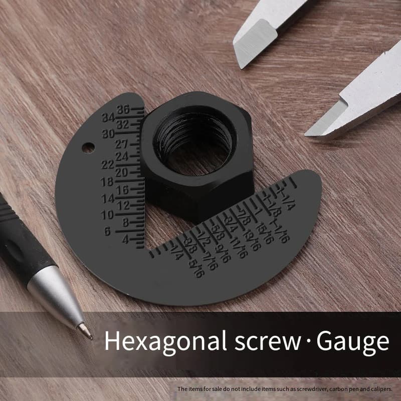 【Hot】1Pc Bolt Nut Screw Gauge Inspection Standard Metric Engineering Ruler Measuring Tool G1/8 2 G13/8 Checker Measure Accessori