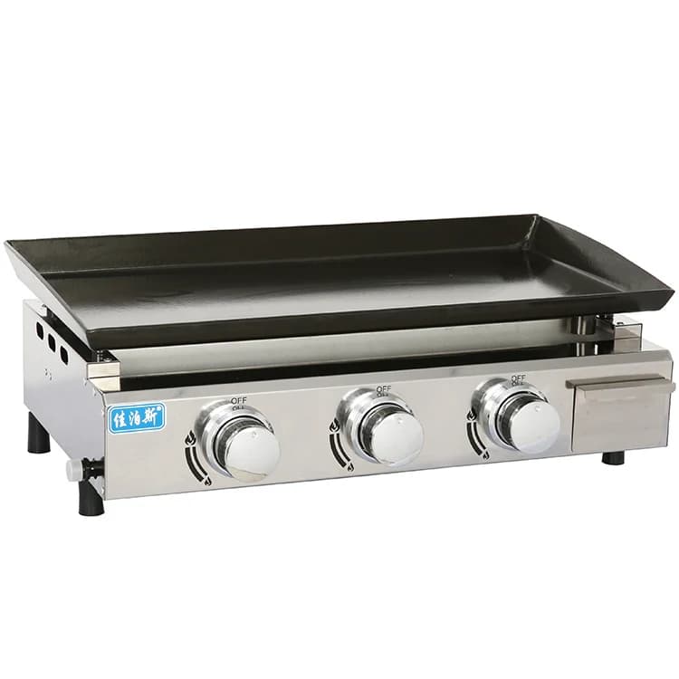 Factory Price Portable Commercial 3-Burner Grill Griddle Flat Top Tabletop Stainless Steel Griddle for Sale
