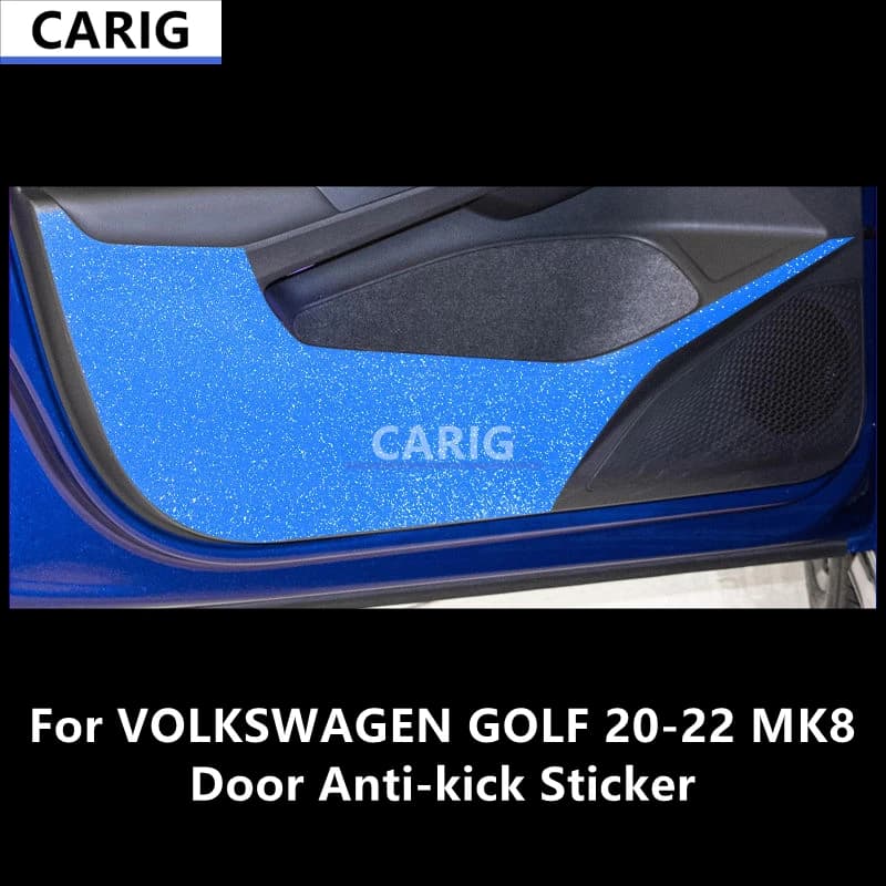 For VOLKSWAGEN GOLF 20-22 MK8 Door Anti-kick Sticker Modified Carbon Fiber Interior Car Film Accessories Modification