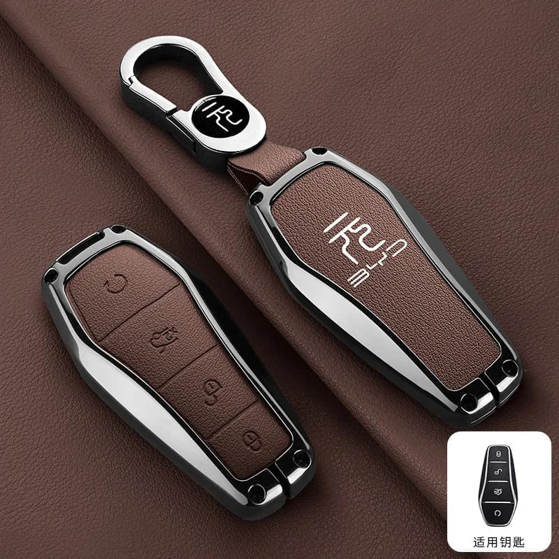 Premium Zinc Alloy Key Cover Case for BYD Yuan Plus - Protective Key Fob Shell Key Bag Chain