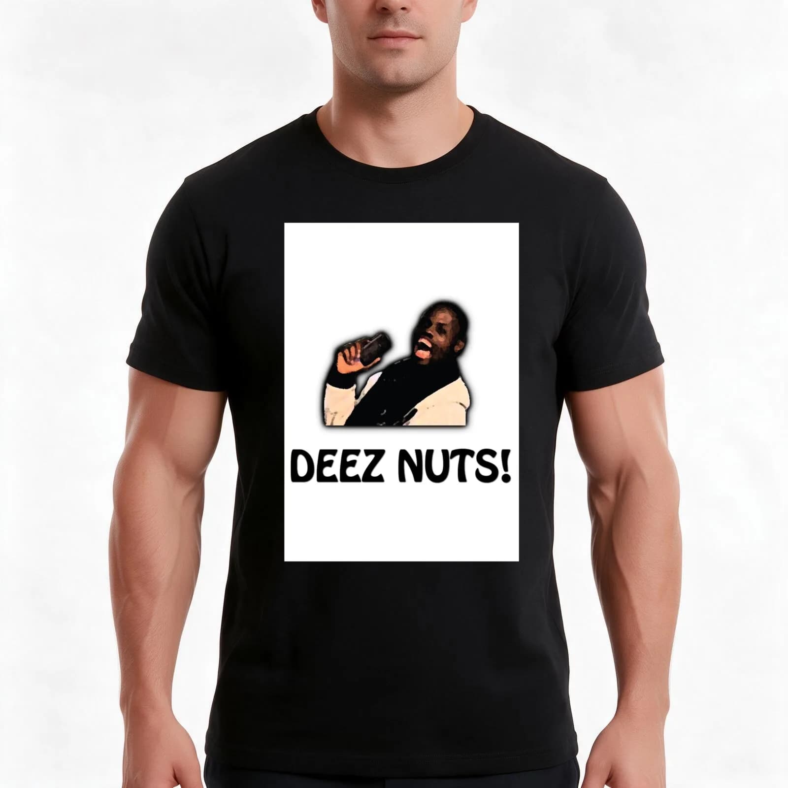 Deez Nuts! T-Shirt, Summer Casual Cotton Tee, Oversized Streetwear Tops, Vintage Graphic Print, Loose Fit Short Sleeve