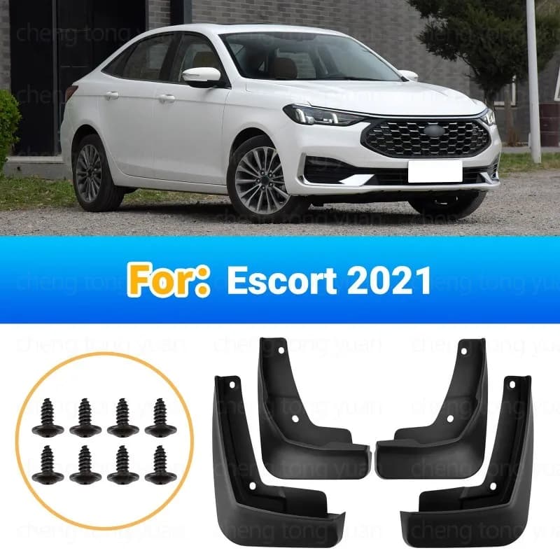 Mudguards FOR Ford Escort 2021 Fenders Car Mud Flaps Splash Guards ABS Black Exterior Modification Accessory Anti Mud Sand