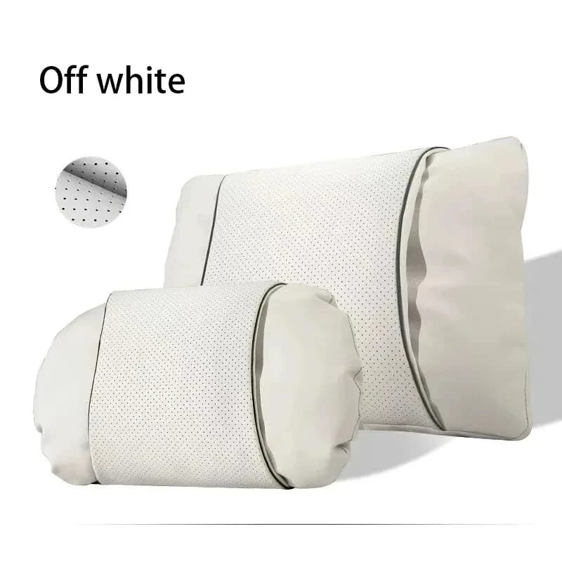 Premium Nappa Leather Car Headrest Pillow Memory Foam Ergonomic Neck Rest Cushion For Honda Civic Accord CRV HRV Fit Pilot