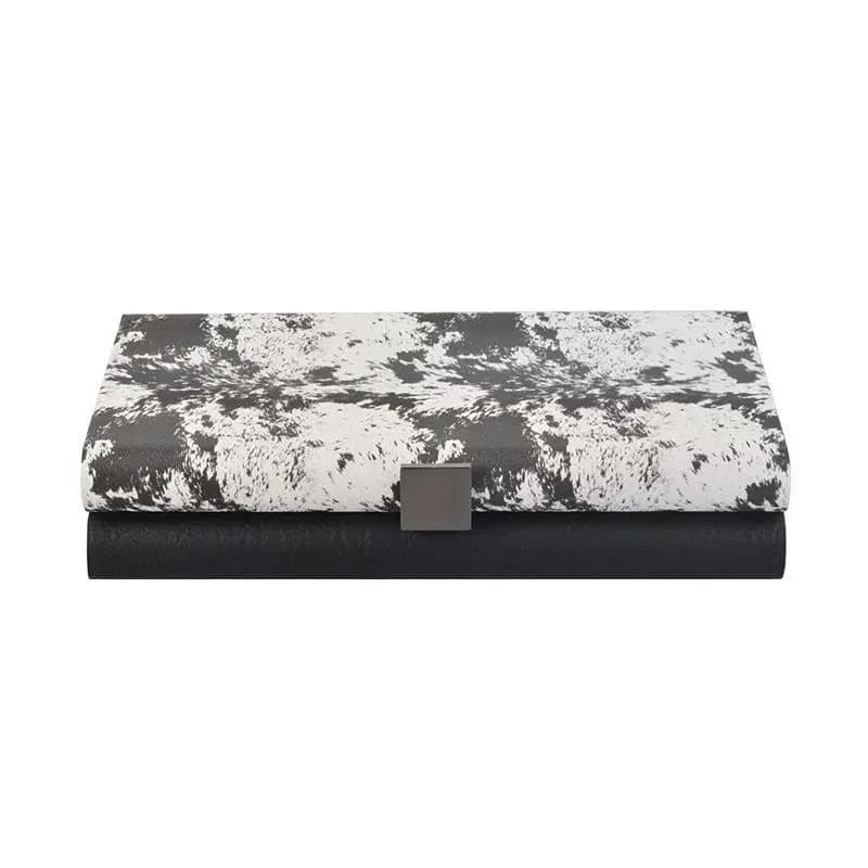 xx-Solid Wood Patterned Leather Jewelry Storage Box Decoration Dressing Table Ring Earring Bracelet Necklace Storage Ornaments