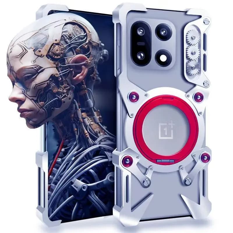 For Oneplus 15 13 13T 13R 13S 12 Heavy Duty Aluminum Armor Case Powerful Shockproof Metal Bumper Mobile Back Cover With Lanyards