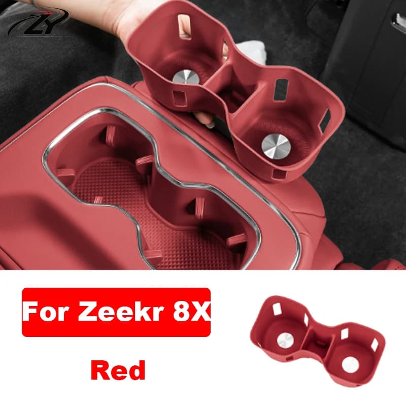 For Zeekr 8X 2026 2027 Car Back Row Armrest Cup Holder Anti-slip  Coasters Pad Silicone Protection Cover Accessories