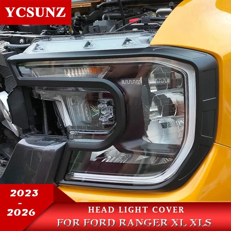 Head Light Cover Trim For Ford Ranger XL XLS 2024 2025 2026 Front Light Decorative Accessories Double Cabin
