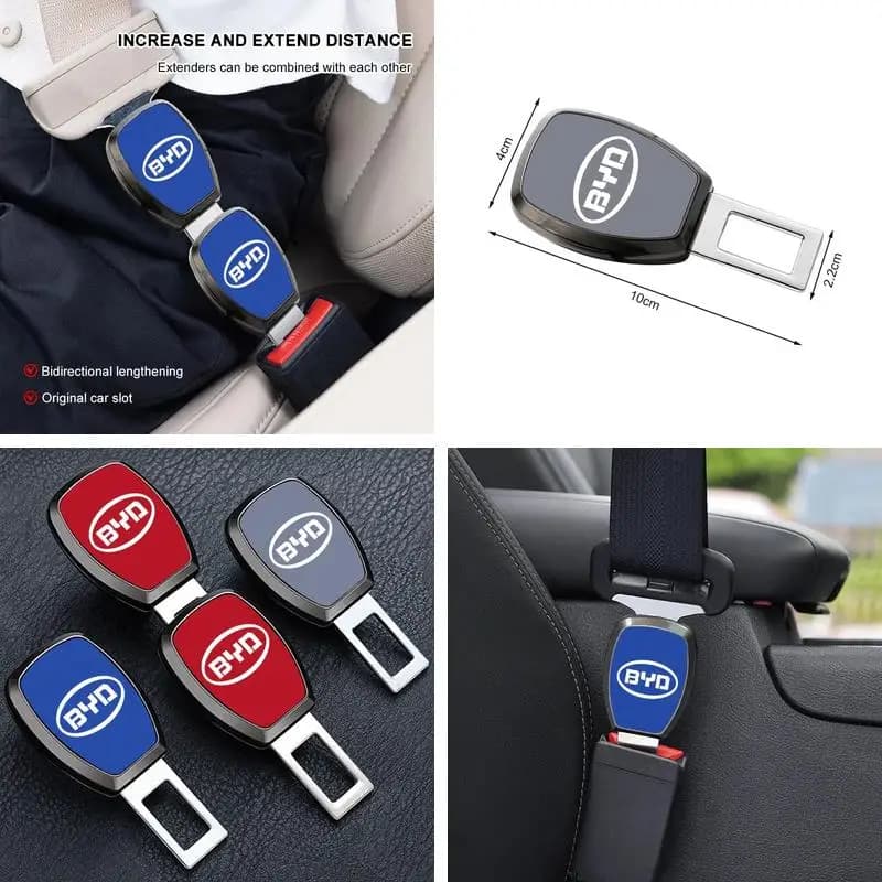 BYD Logo 1Pcs Seat Belt Lengthening Converter Adapter For Atto 3 Seal Dolphin Han Tang Song Yuan Car Safety Trim Parts