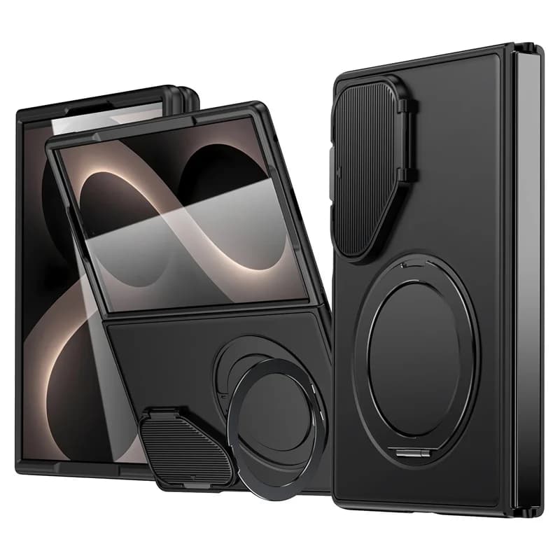 For Samsung Z Fold8 Ultra Flip Lens Protector Phone Case For Galaxy Z Fold 8 7 Magnetic Finger Ring Holder Stand Cover Z Flip8 7
