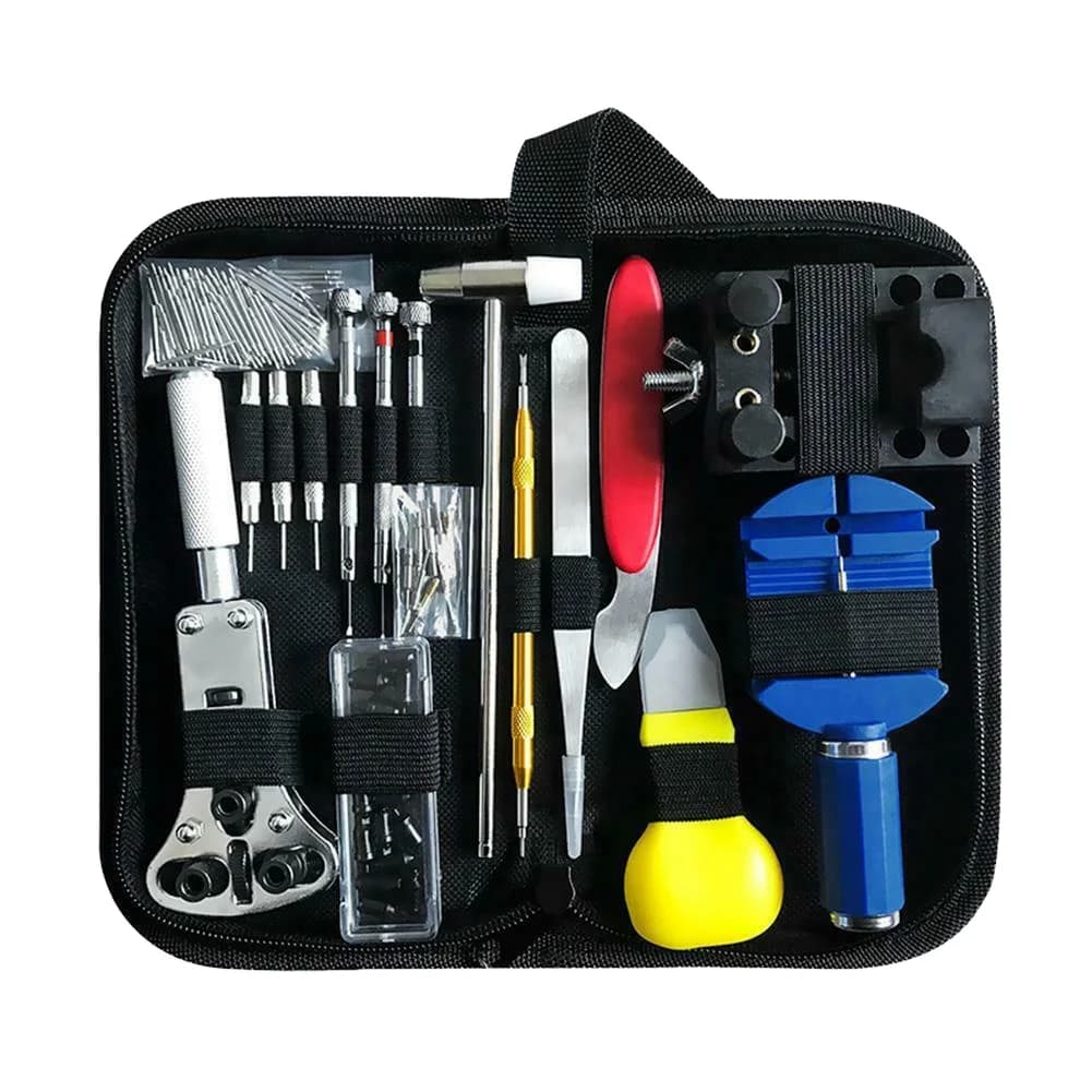 Professional 147-piece Watch Repair Kit with Durable Screwdriver and Spring Bar Tool Set Carrying Case