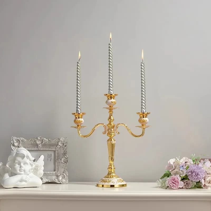16wwA1 European-style Metal Candle Holder Five Candlesticks Dinner Table Decoration Accessories Wedding Candlestick Home Decorat