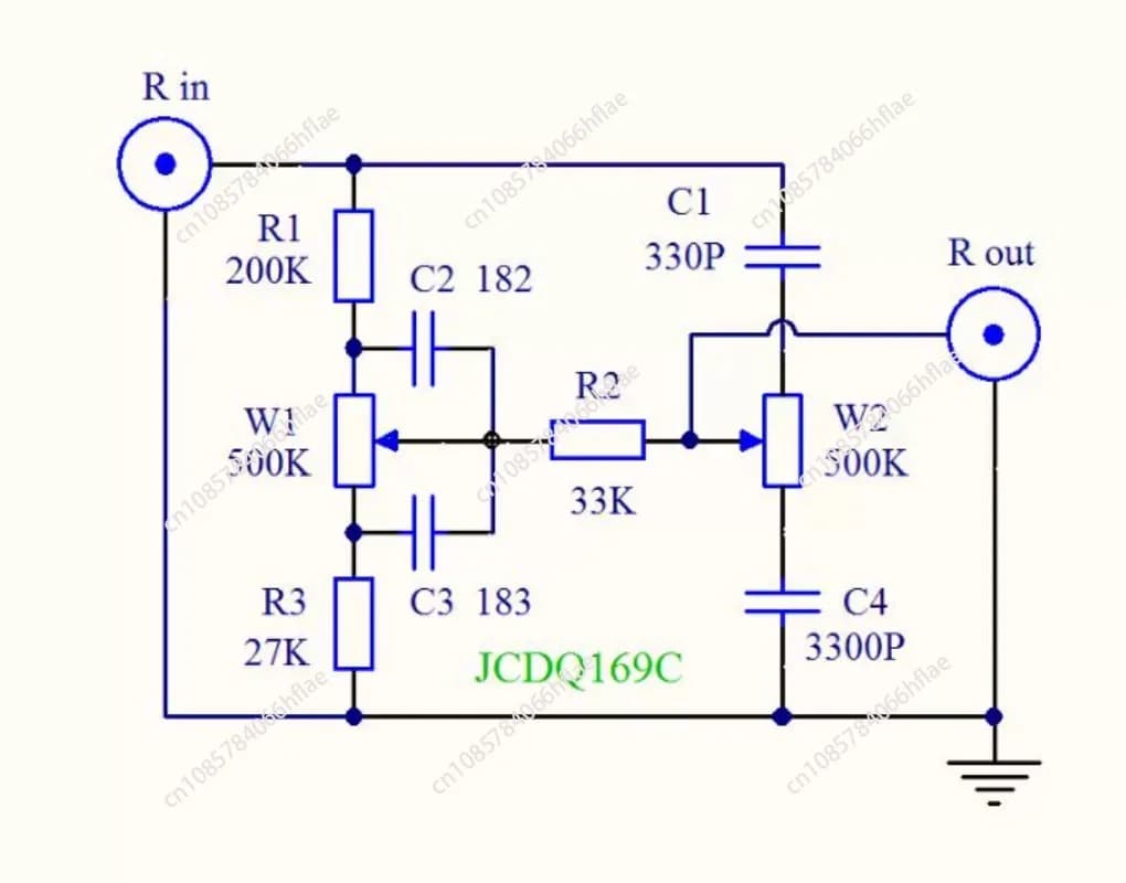 JCDQ169C Tone Control Board With 500K Potentiometer Passive Attenuation Module For Tube Amplifier Audio System