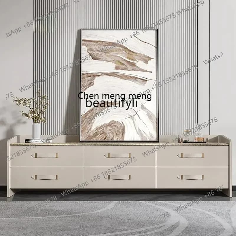 cn8350 LHY zq TV Cabinet Italian-StyleFloor Cabinet Simple Post-Modern Film and Television Cabinet Leather Hong Kong-Style Low C