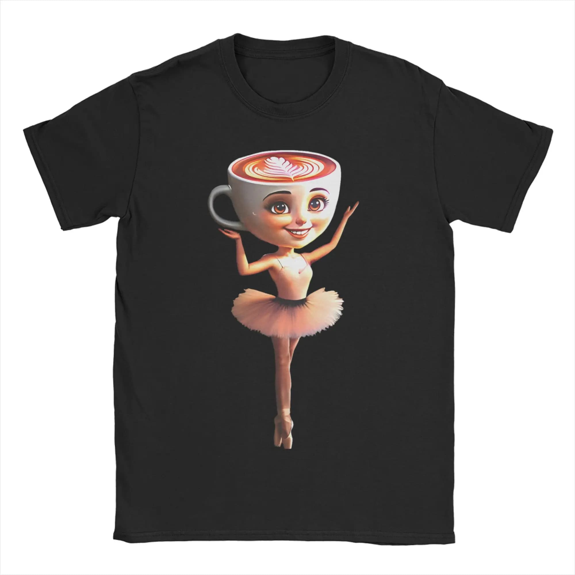 Ballerina Cappucina Men T Shirt Dancer Brainrot Meme Vintage Tees Short Sleeve Crew Neck T-Shirts 100% Cotton Gift Idea Clothing