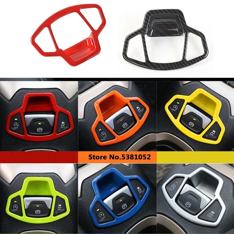 Car Sticker for Jeep Renegade Accessories 2016 2017 2018 2019 Electronic Auto Handbrake Hand Brake Button Sticker Panel Trim