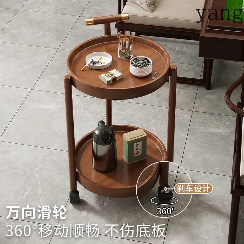 LMM mahjong table coffee table chess room special small side table movable tea with wheels