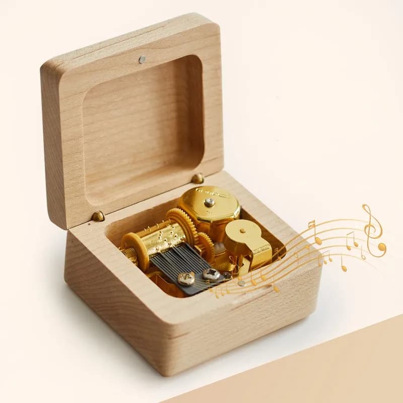 Wooden Music Box, Carving Mechanism Music Box Best Gift for Christmas Birthday Valentine's Day
