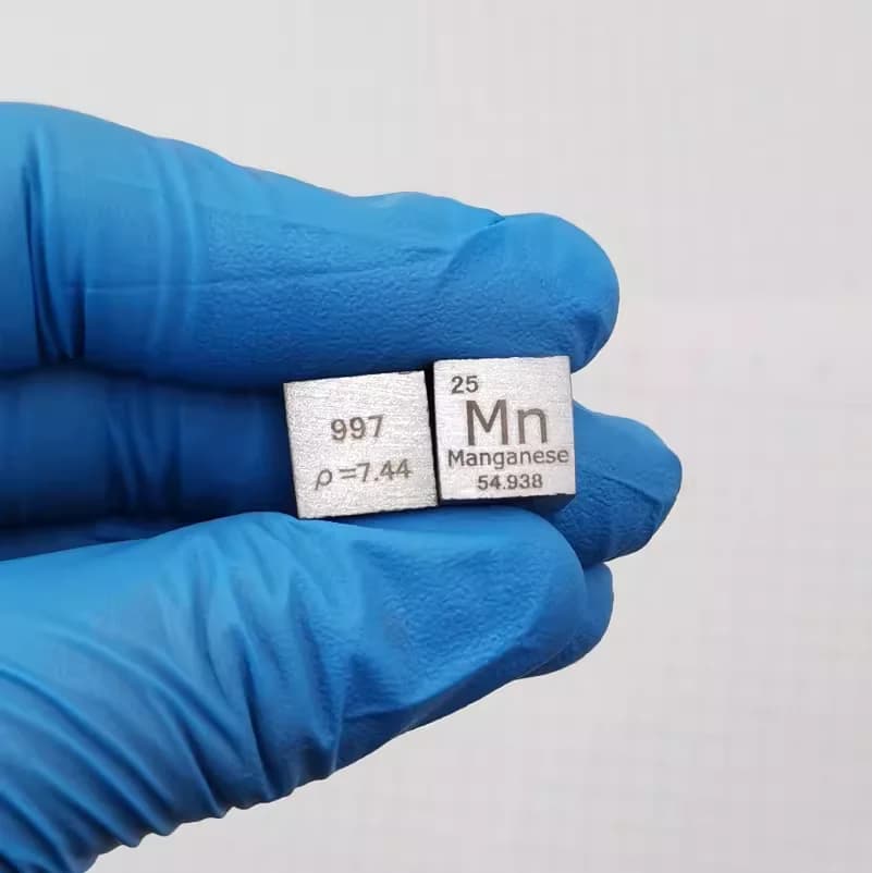 10x10x10mm Cube Manganese Metal Density Cube Set with 99.7% Purity for Research